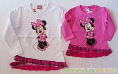 Disney Minnie Hosszú Ujjú Bolyhos Tunika/Pulóver (Rózsaszín, Fehér, Pink)(80-104cm)