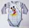 Disney Mickey Bébi Hosszú Ujjú Body (Csillagos Csikos)(62cm, 86cm, Világoskék, Szürke)