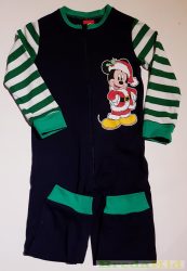Disney Mickey Overál Pizsama (Zöld/Kék Karácsonyi)(86-116cm)