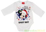   Disney Mickey Bébi Hosszú Ujjú Body (Karácsonyi)(Hello Christmas, Baby Boy)