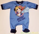   Disney Mickey Bébi Egybe Rugdalozó (Tűzoltós)(Középkék, Világoskék)(50cm, 68cm, 80cm) UTOLSÓ DARABOK