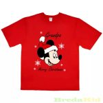   Disney Mickey Férfi Rövid Ujjú Póló (Merry Christmas)(Grandpa)(Karácsonyi)(Piros, Zöld)(M, L, XL, XXL)