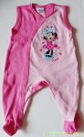   Disney Minnie Bébi Ujjatlan Rugdalózó (Elöl Gombolós)(Pink/Rózsaszín, Pink/Fehér, Rózsaszin/Szürke Virágos)(68cm, 74cm)
