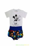   Disney Mickey Bébi 2 Részes Szett (Rövid Ujjú Body, Rövidnadrág)(Fehér, Sárga, Kék, Szürke)(56-80cm)