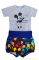 Disney Mickey Bébi 2 Részes Szett (Rövid Ujjú Body, Rövidnadrág)(Fehér, Sárga, Kék, Szürke)(56-80cm)