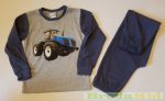   Fiú Bébi Traktor Mintás Pizsama (86cm, 1-1,5 év, Szürke/Kék) UTOLSÓ DARAB