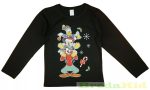   Disney Mickey (Goffy, Donald kacsa) Hosszú Ujjú Póló (Karácsonyi Fekete)(104-140cm)