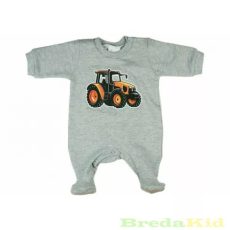 Fiú Traktor Mintás Bébi Bolyhos Egybe Rugdalozó (Szürke, Világoskék, Középkék)(50-80cm)