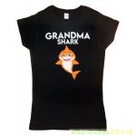 Női Mintás Rövid Ujjú Póló (Grandma Shark)(S-XL)