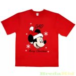   Disney Mickey Férfi Rövid Ujjú Póló (Merry Christmas)(Dad)(Karácsonyi)(Piros, Zöld)(M, L, XL, XXL)