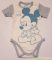 Disney Mickey Bébi Bio Rövid Ujjú Body (56cm, 0-3 hó, Egyszínű Bézs) UTOLSÓ DARAB