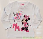   Disney Minnie Hosszú Ujjú Póló (Big Smile)(Fehér, V.rózsa, Rózsa, Pink)(80-122cm)