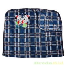 Disney Minnie & Mickey Unisex Wellsoft Takaró (150X90cm)(Kockás, Egyszínű Kék)(Karácsony)