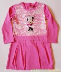   Disney Minnie Csipkés Hatású Hosszú Ujjú Ruha/Tunika (110cm, 4 év, rózsaszín) UTOLSÓ DARAB