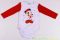 Disney Minnie Bébi Hosszú Ujjú Body (Karácsonyi Pöttyös, Egyszínű)(56cm, 0-3 hó) UTOLSÓ DARABOK