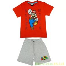 Super Mario Rövid Pizsama / Együttes  (Piros/szürke)