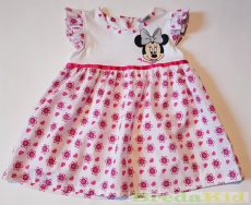 Disney Minnie Bébi Rövid Ujjú Ruha (80cm, 1 év, Fehér/Pink) UTOLSÓ DARAB