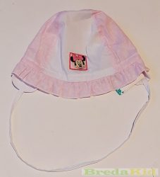 Disney Minnie Bébi Nyári Megkötős Kalap/Sapka Fülvédővel (Fehér/Rózsaszín Pöttyös, Fehér/Pink Pöttyös)(56cm, 62cm, 68cm)