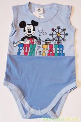 Disney Mickey Bébi Ujjatlan Body (Fun Fair)(74cm, 9 hó, Kék) UTOLSÓ DARAB