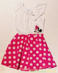 Disney Minnie Rövid Ujjú Nyári Ruha (Pöttyös Rózsa, Pink)(80-116cm)